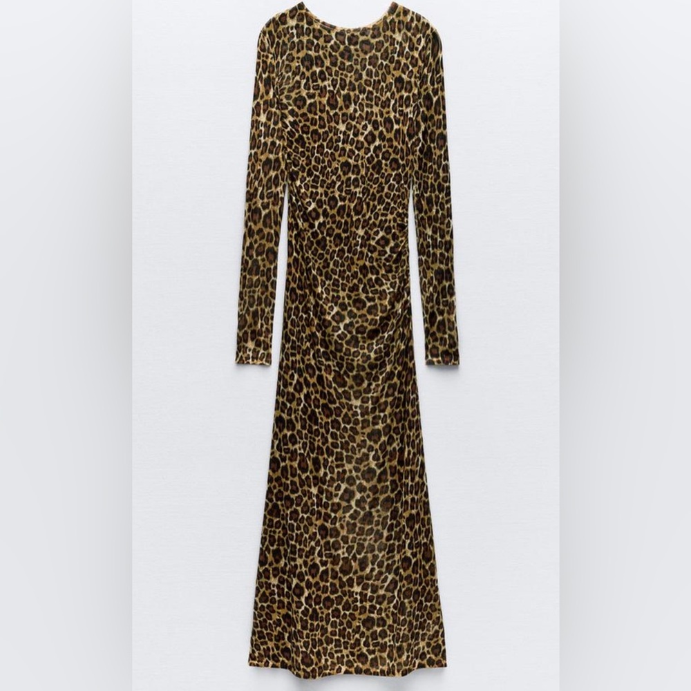 ANIMAL PRINT KNIT MIDI DRESS